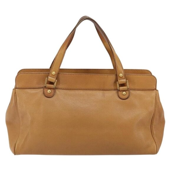 GUCCI Hand Bag Leather Beige Gold 121551 Auth 144406 - Picture 3 of 16